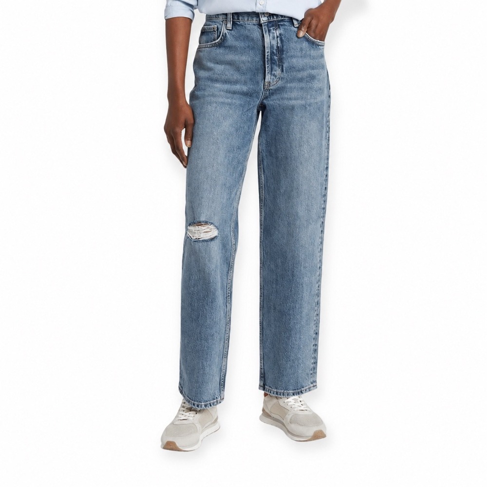 RAILS Jeans The Topanga High Rise Straight Distressed Medium Wash Blue Size 27